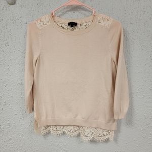 The Limited - Women's Light Pink Sweater with Lace Back